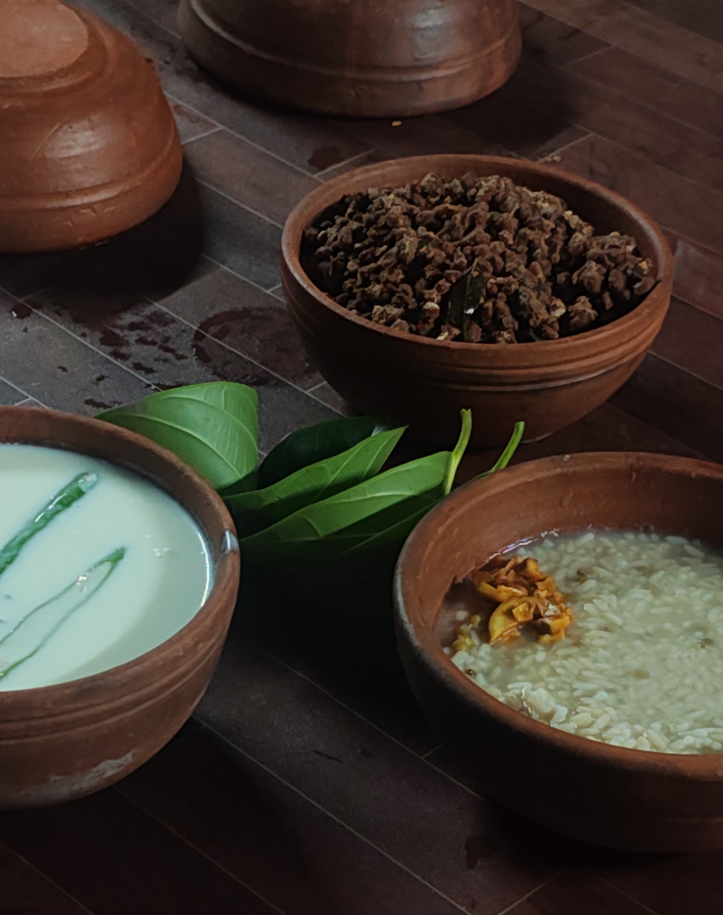 Traditional Kerala Kanji and Payaru (rice porridge with green gram curry)